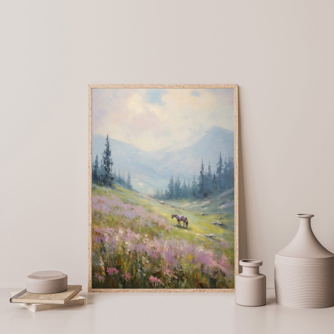 Horse Painting Vintage Countryside Art Print - Image 3