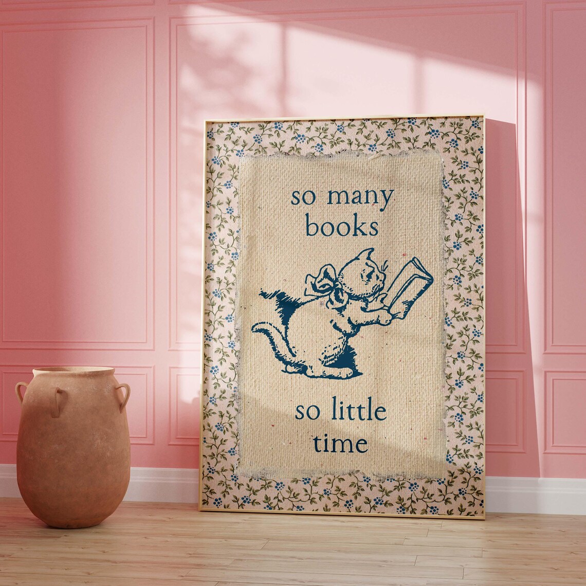 Vintage Book Art, Cute Reading Room Decor - Image 3