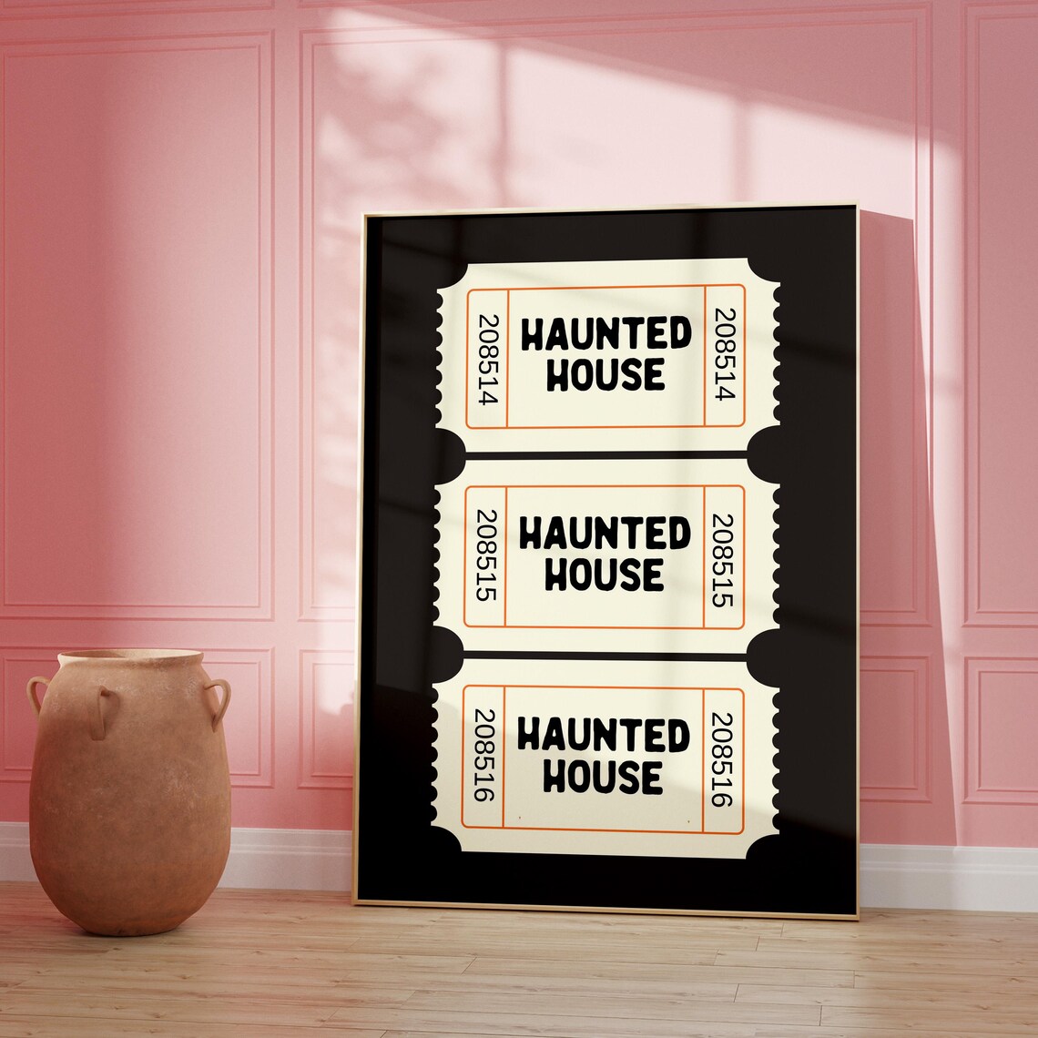 Retro Haunted House Ticket, Vintage Halloween Decor - Image 2