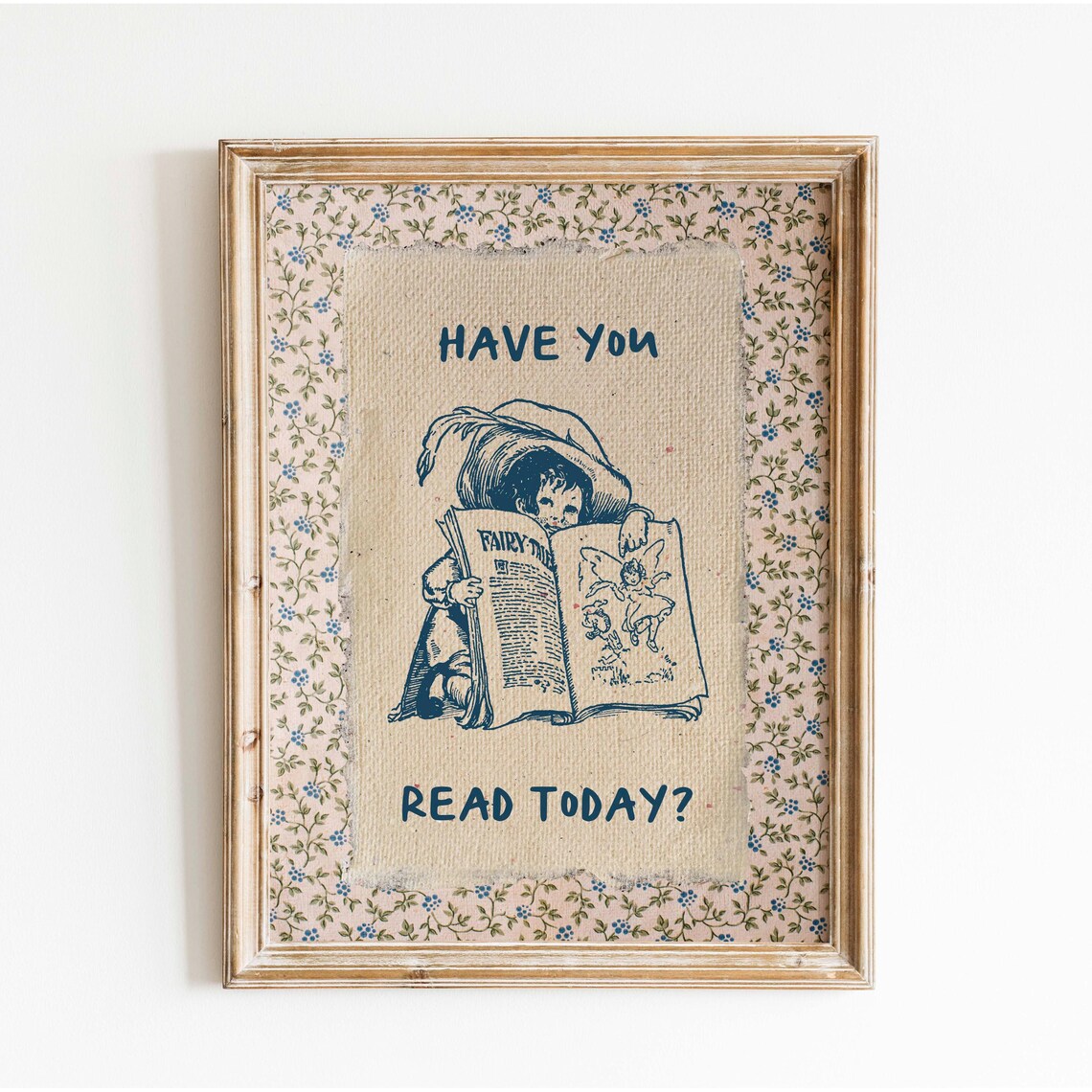 Vintage Book Art, Cute Reading Poster - Image 4