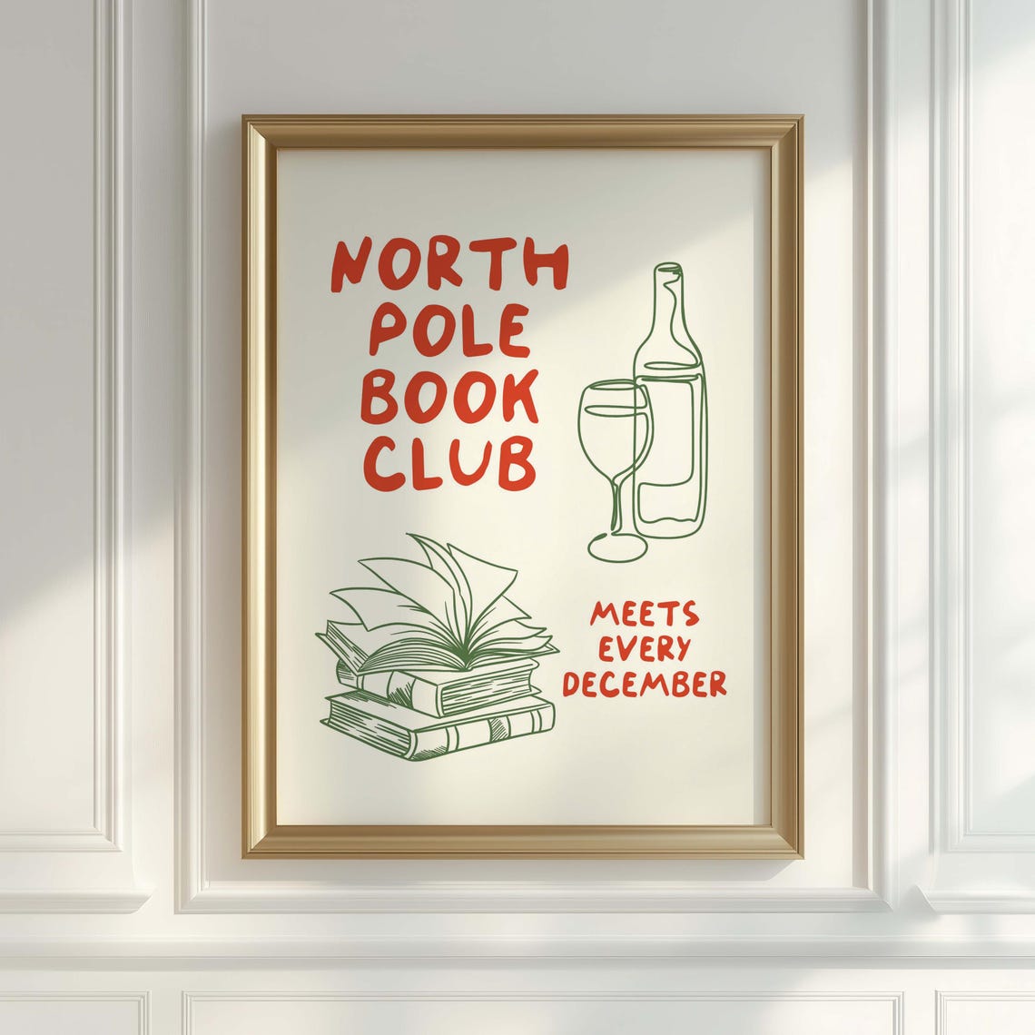 North Pole Book Club Poster, Book Lover Gift - Image 3