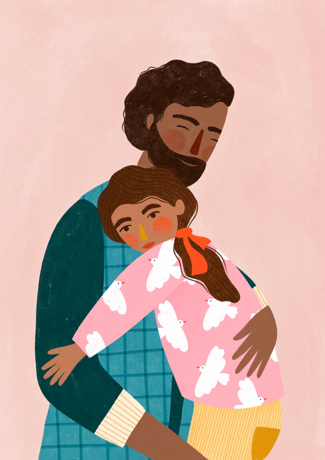 Daddy And Me Fatherhood Art Print, Family Illustration - Image 2