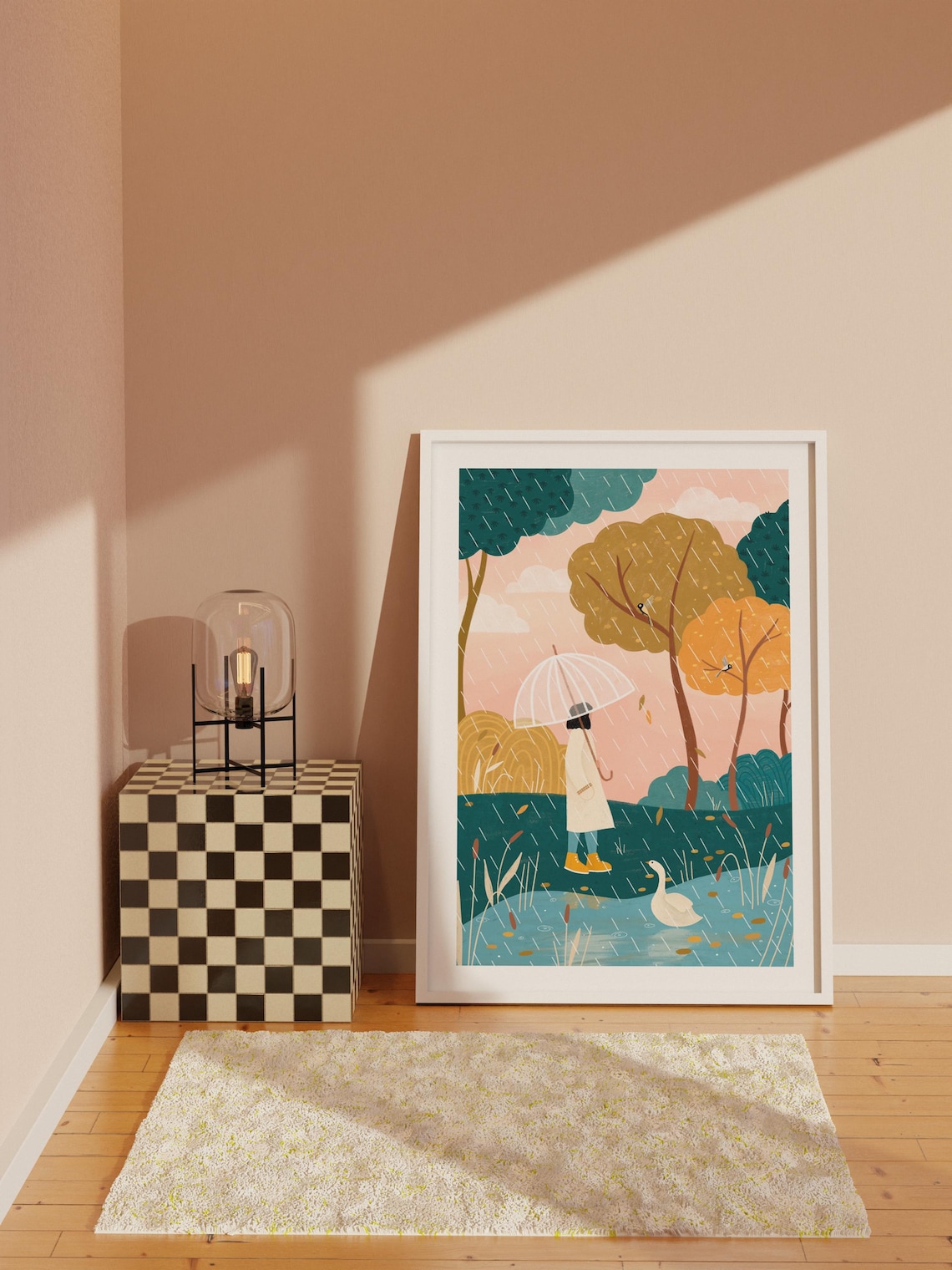 Autumn Walk Illustrated Landscape Art Print - Image 2