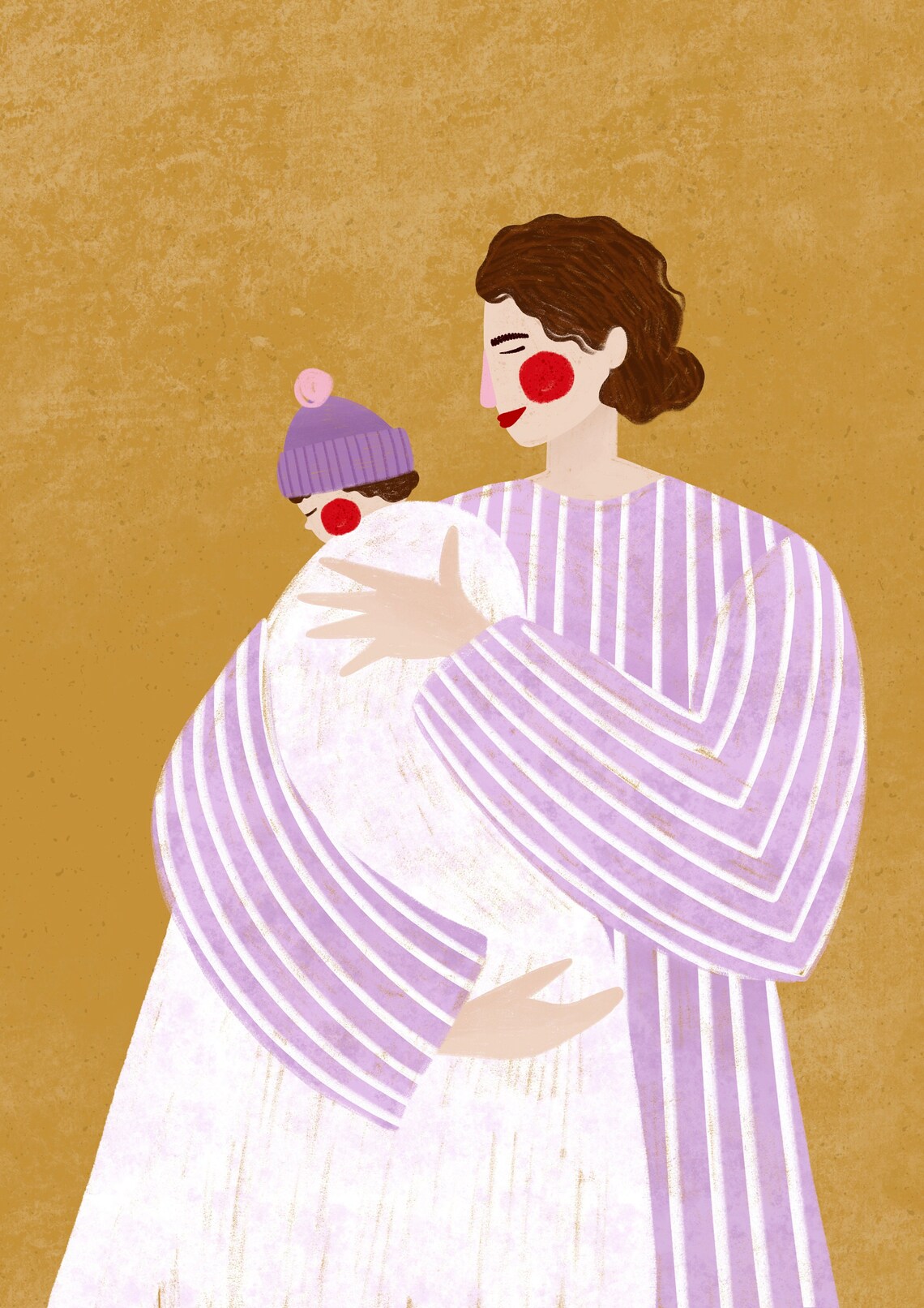 Woman With The Little One Motherhood Art Print - Image 4
