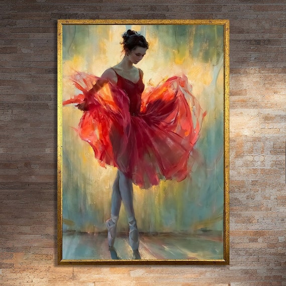 Graceful Ballerina Painting, Ballet Decor
