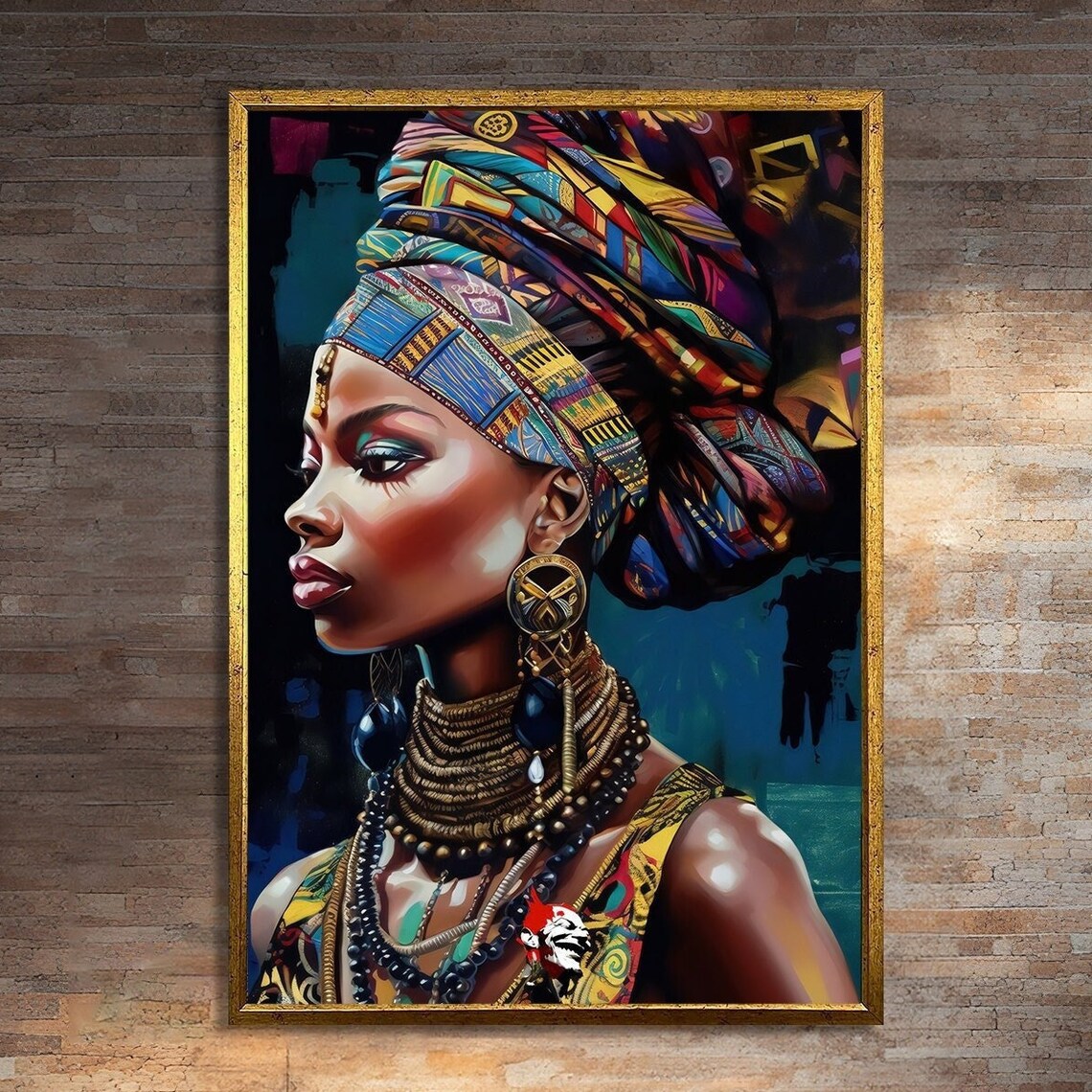 Elegant African Woman Pop Art Painting