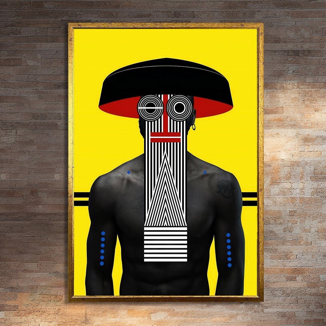 Bold Ethnic Abstract Painting, Tribal Design