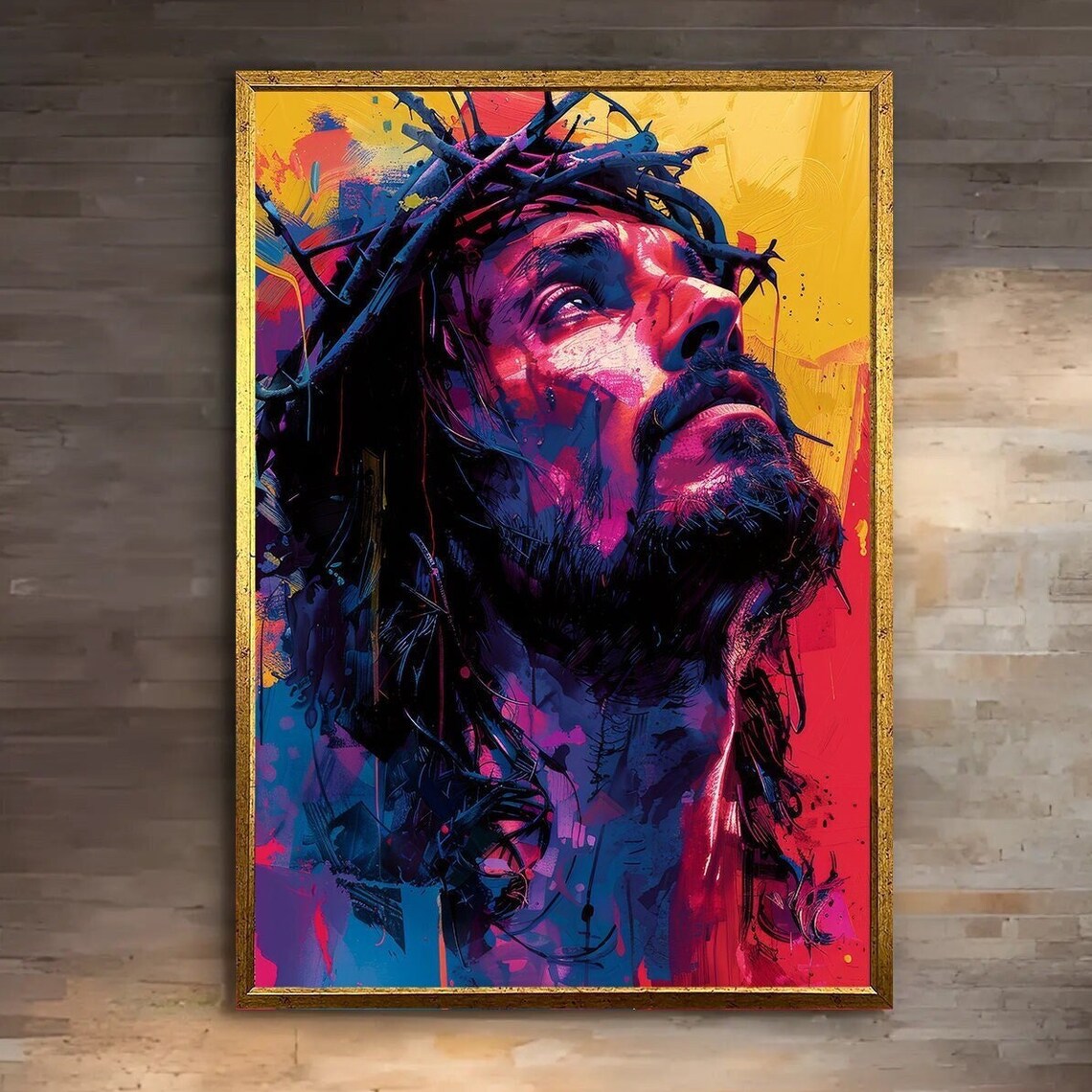 Jesus Christ Abstract Painting, Crown Of Thorns