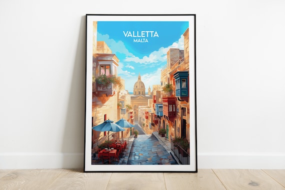 Valletta Travel Poster, Malta Custom Personalised Print