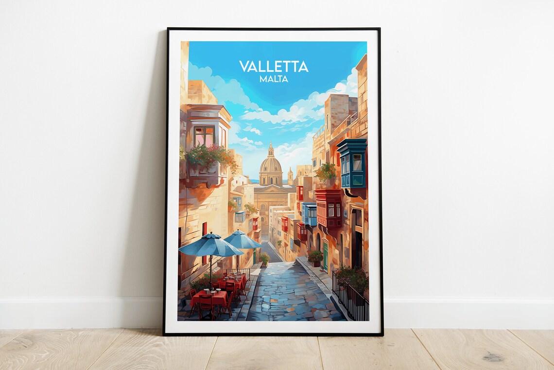 Valletta Travel Poster, Malta Custom Personalised Print