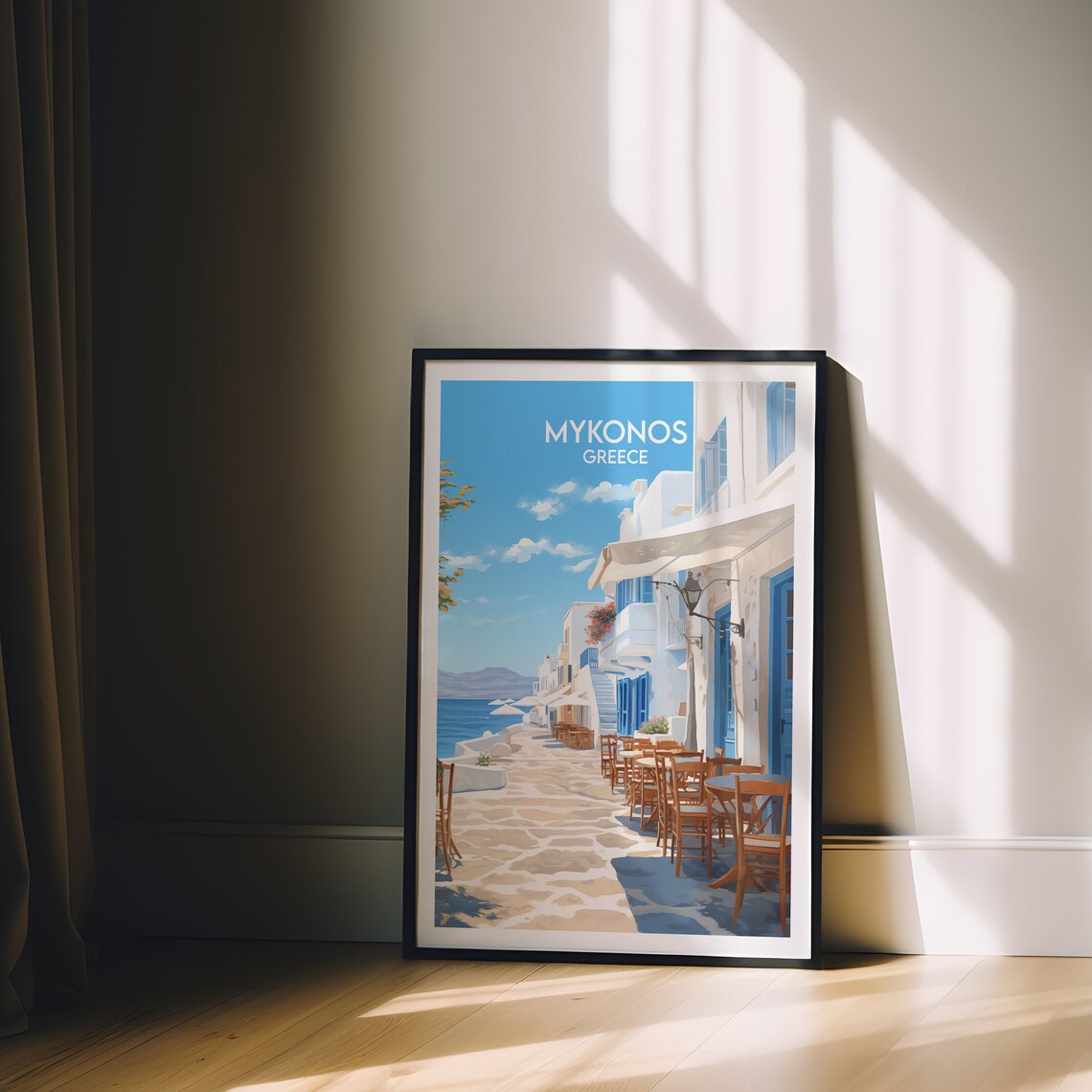 Mykonos Travel Poster, Greece Custom Personalised - Image 2