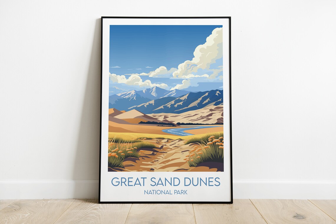 Great Sand Dunes National Park Flower Trail Wildflower Art Poster