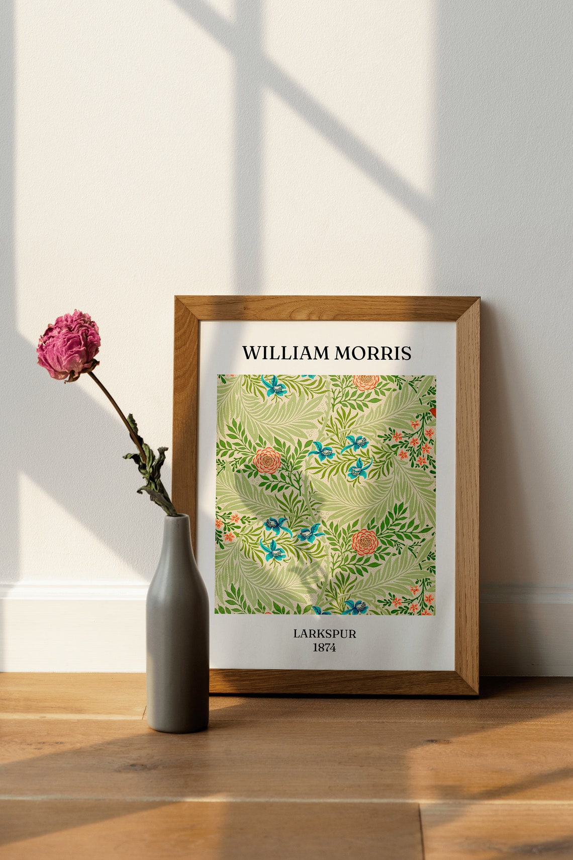William Morris Larkspur 1874 Botanical Floral Pattern Art Print - Image 3