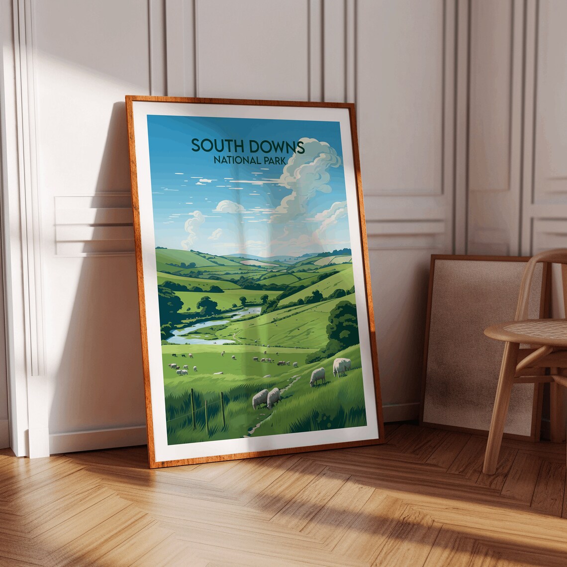South Downs National Park Travel Poster, England UK - Image 2