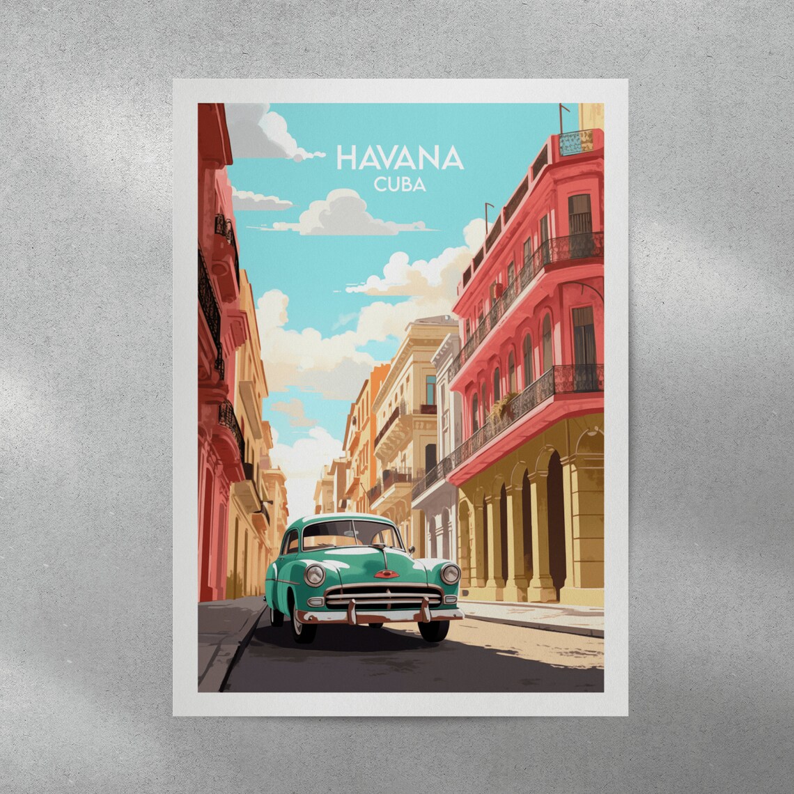 Havana Travel Poster, Cuba Custom Personalised Gift - Image 4
