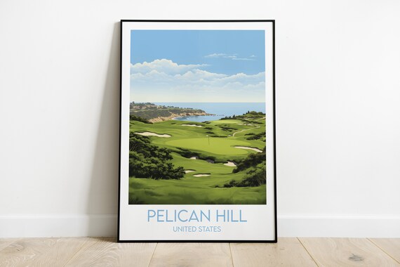 Pelican Hill Golf Course Ocean View United States Travel Poster