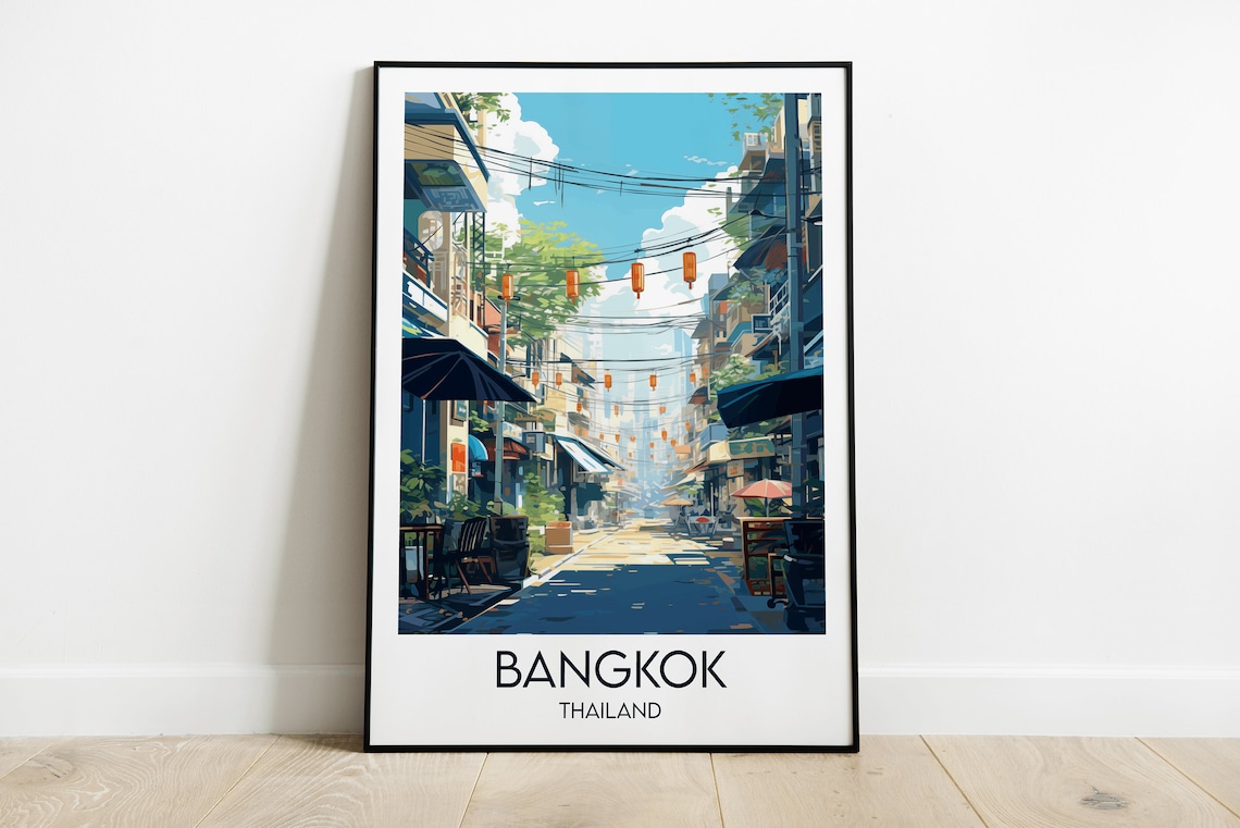 Bangkok Travel Poster, Thailand Custom Personalised