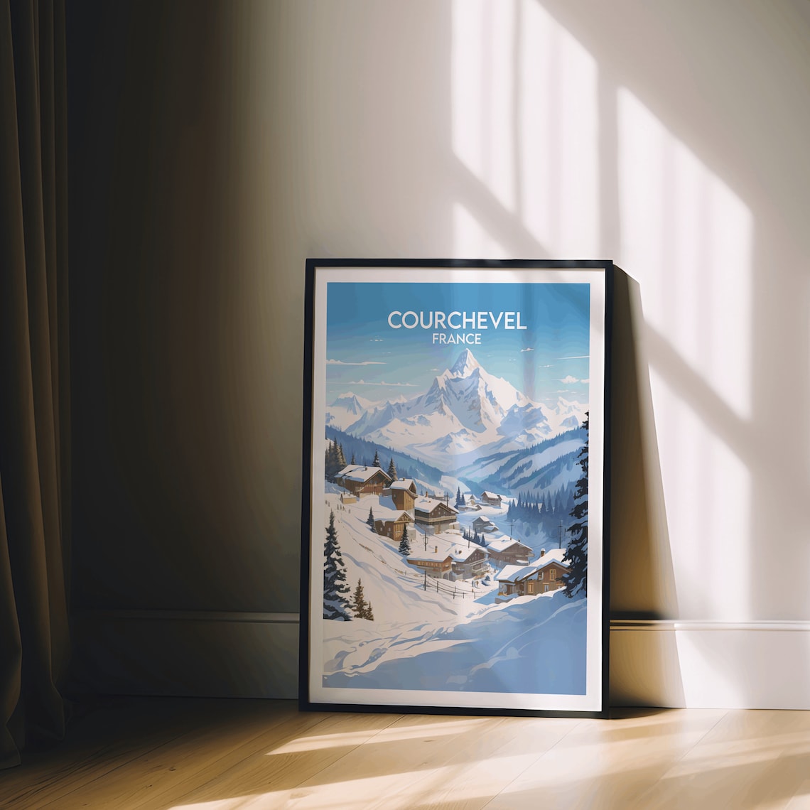Courchevel France Ski Village Snowy Alps Winter Travel Poster - Image 2