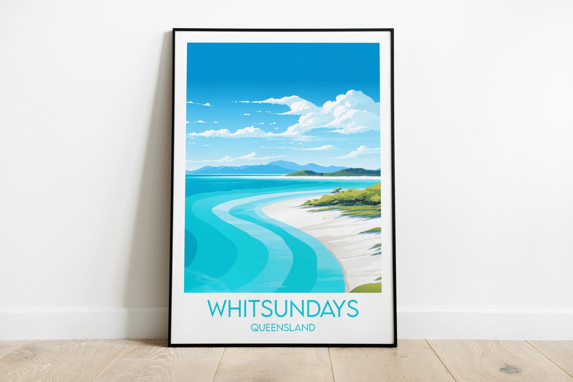 Whitsundays Queensland Tropical Beach Modern Style Travel Poster
