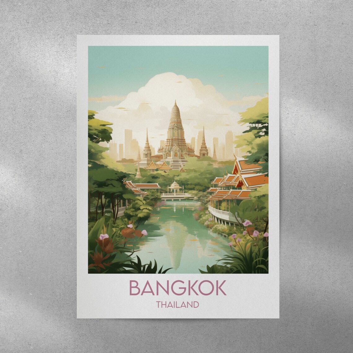 Bangkok Travel Poster, Thailand Custom Keepsake - Image 3