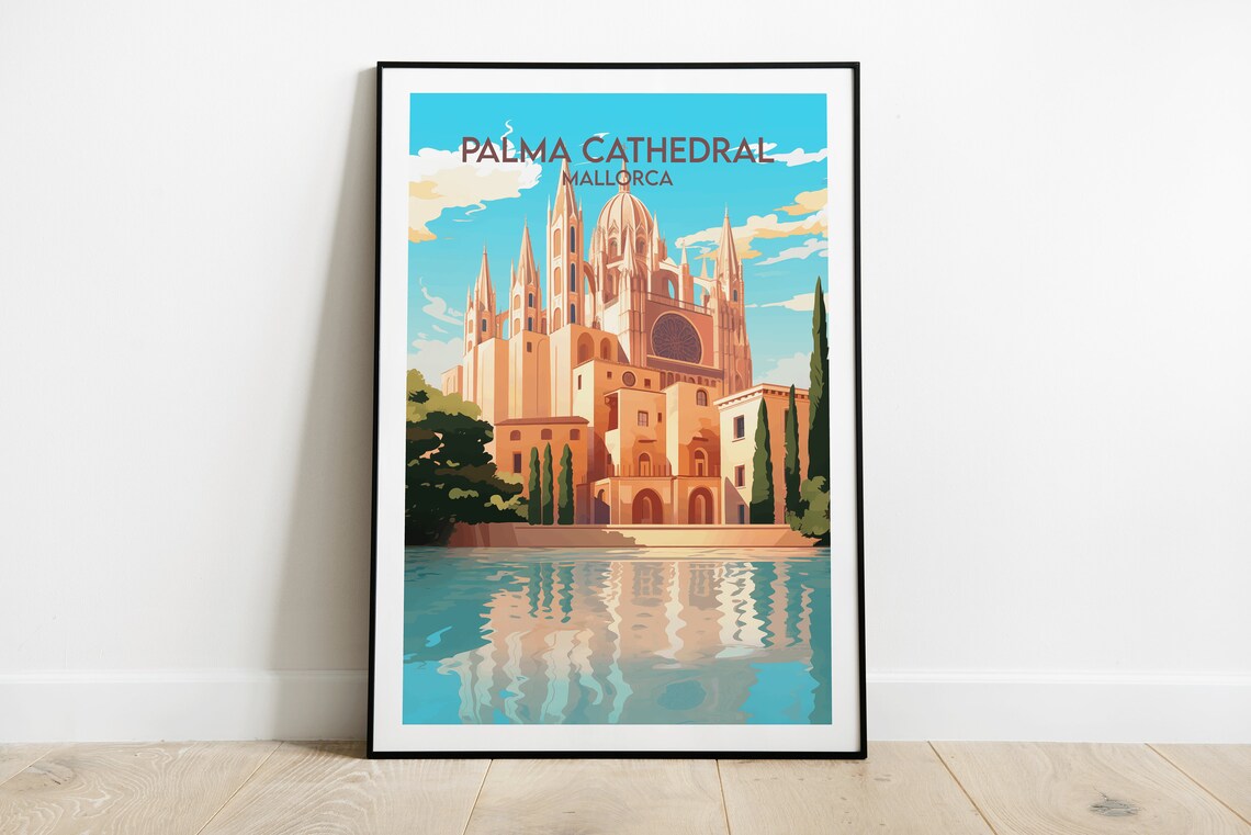 Palma Cathedral Travel Poster, Custom Personalised