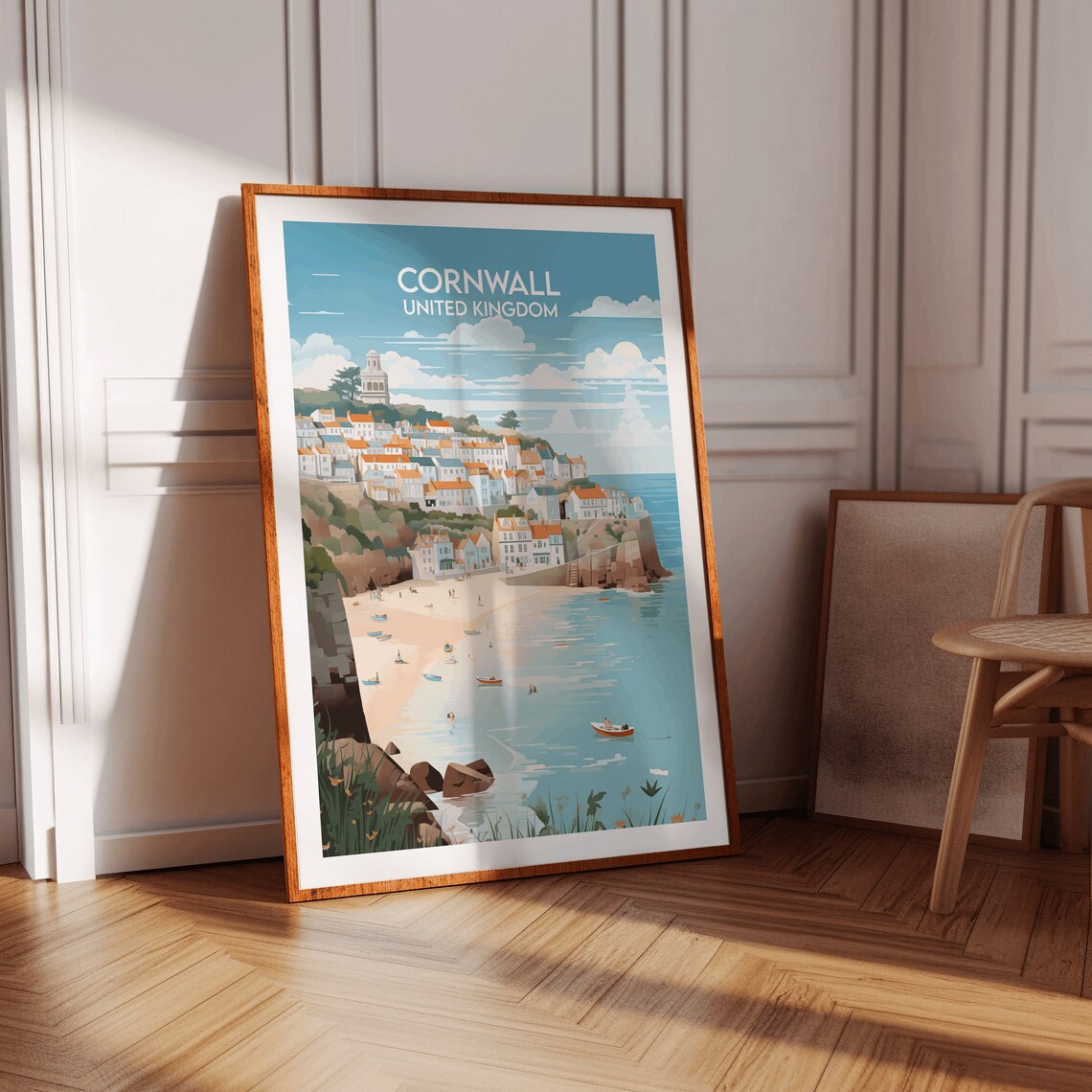 Cornwall United Kingdom Fishing Village Beach Coastal Travel Poster - Image 4