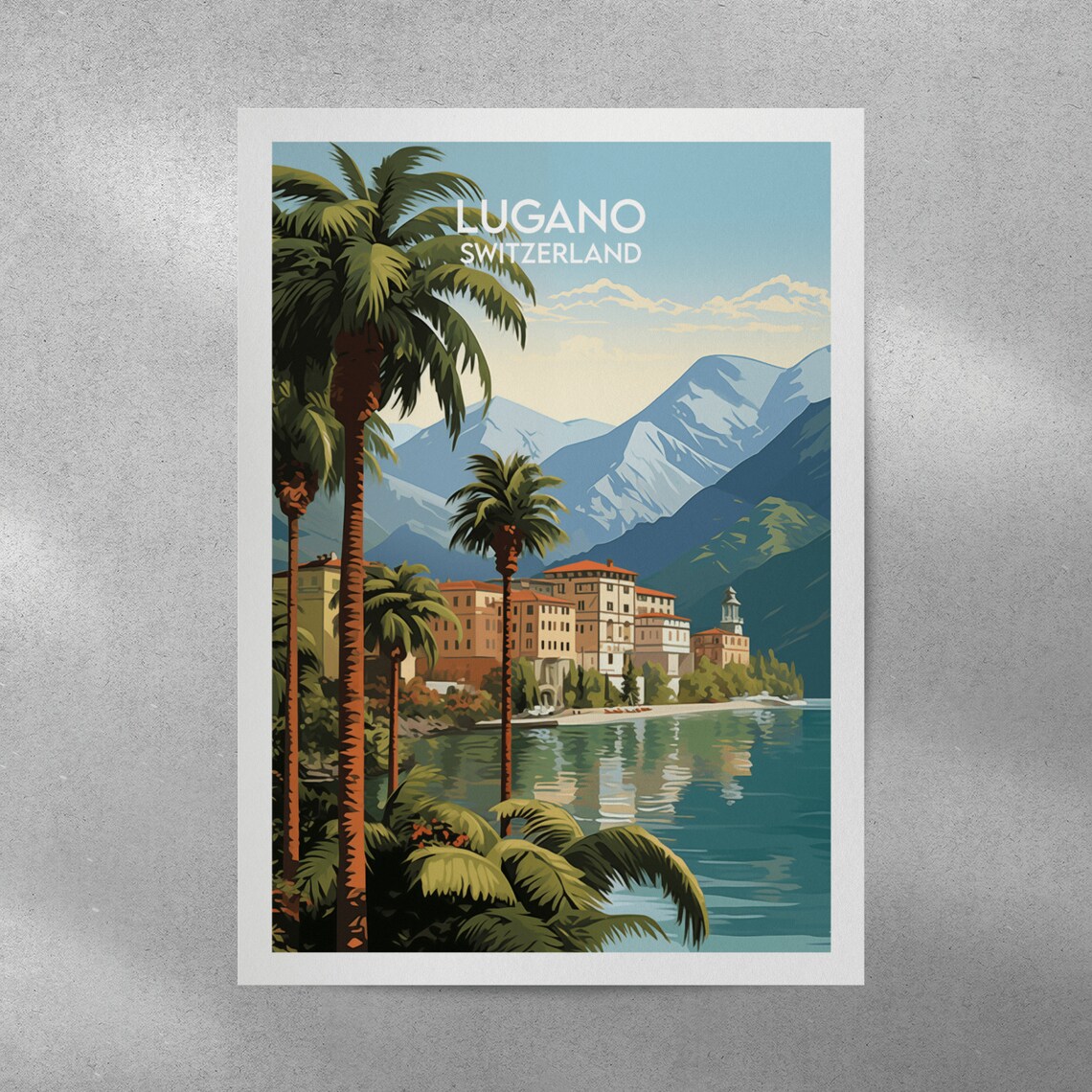 Lugano Travel Poster, Switzerland Place Print - Image 4