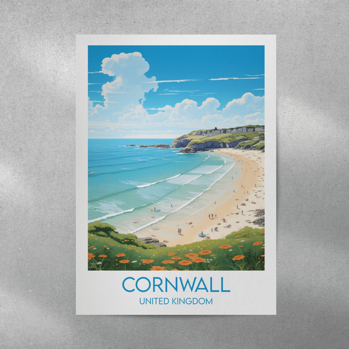Cornwall Travel Poster, United Kingdom Travel Print - Image 4