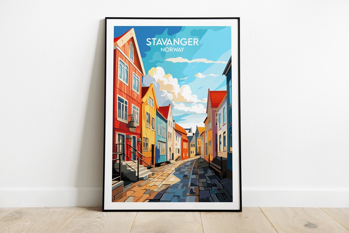Stavanger Travel Poster, Norway Custom Personalised