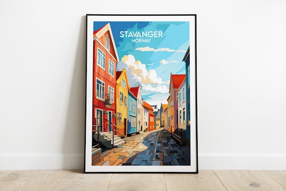 Stavanger Travel Poster, Norway Custom Personalised