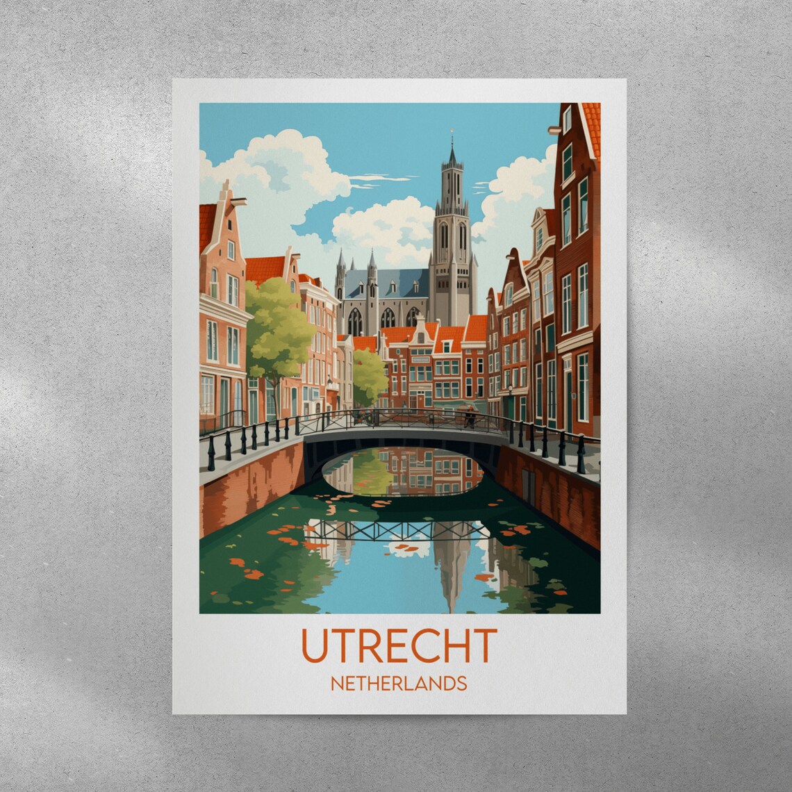 Utrecht Netherlands Canal Cityscape Retro Vintage Travel Poster - Image 5