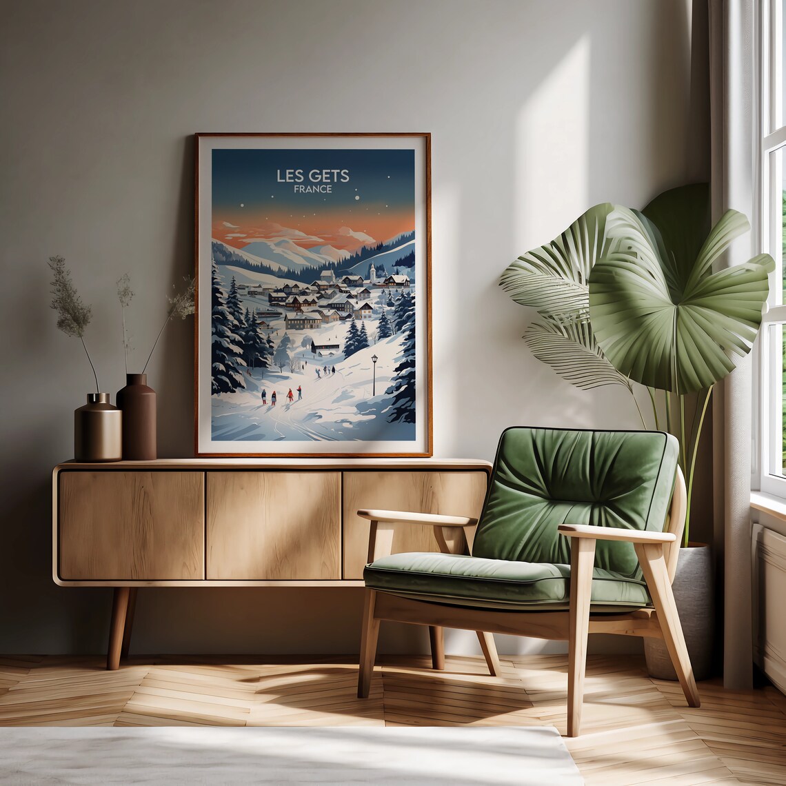 Les Gets Ski Travel Print France Gift Poster - Image 2