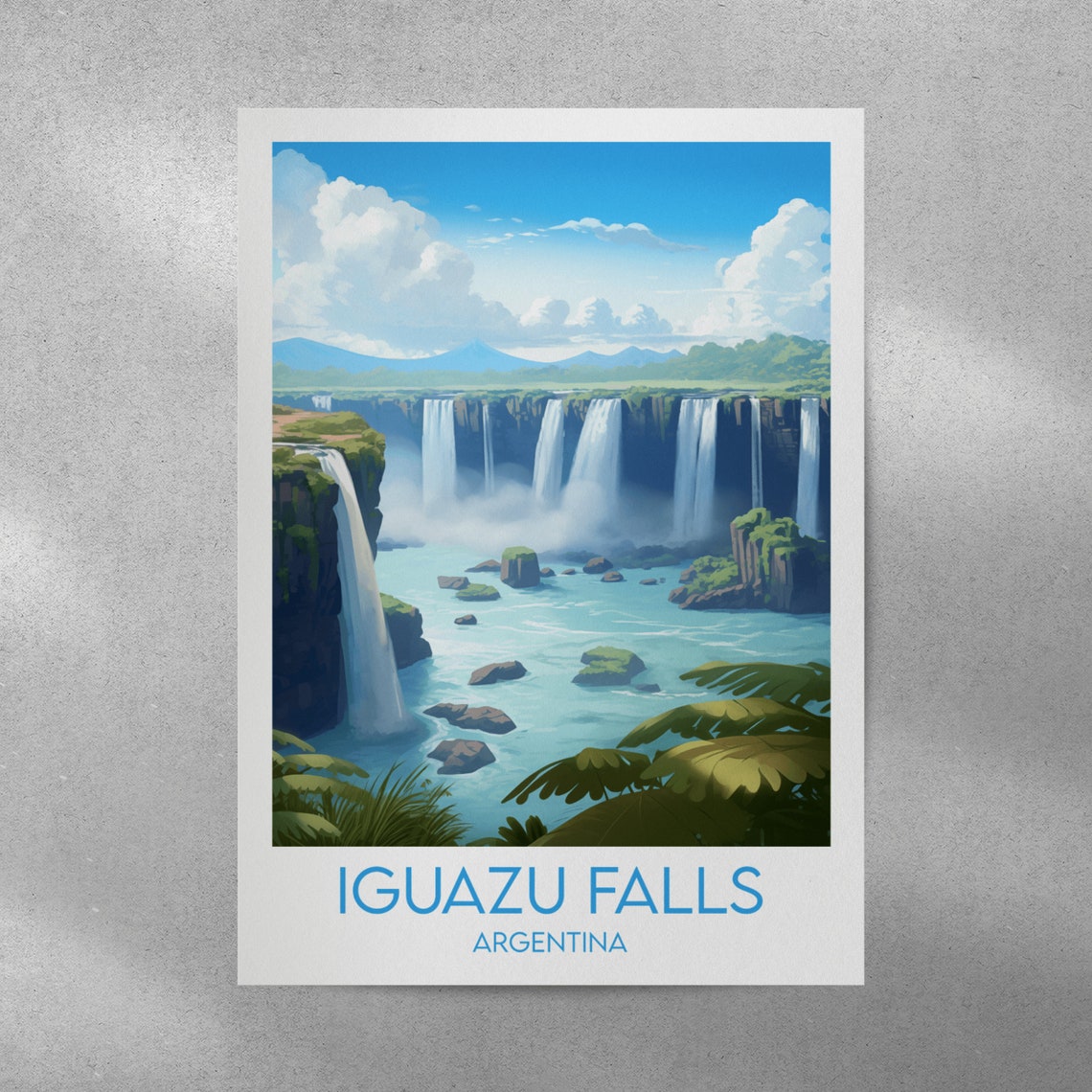 Iguazu Falls Travel Print Argentina Poster Custom Personalised Wedding Birthday Gift - Image 3