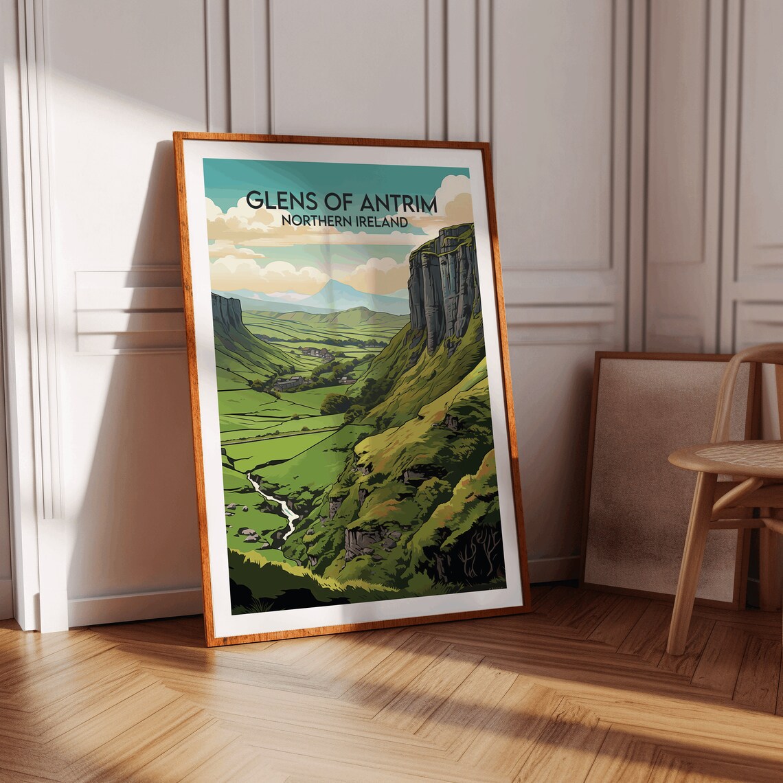 Glens of Antrim Northern Ireland Green Valley Scenic Travel Poster - Image 4