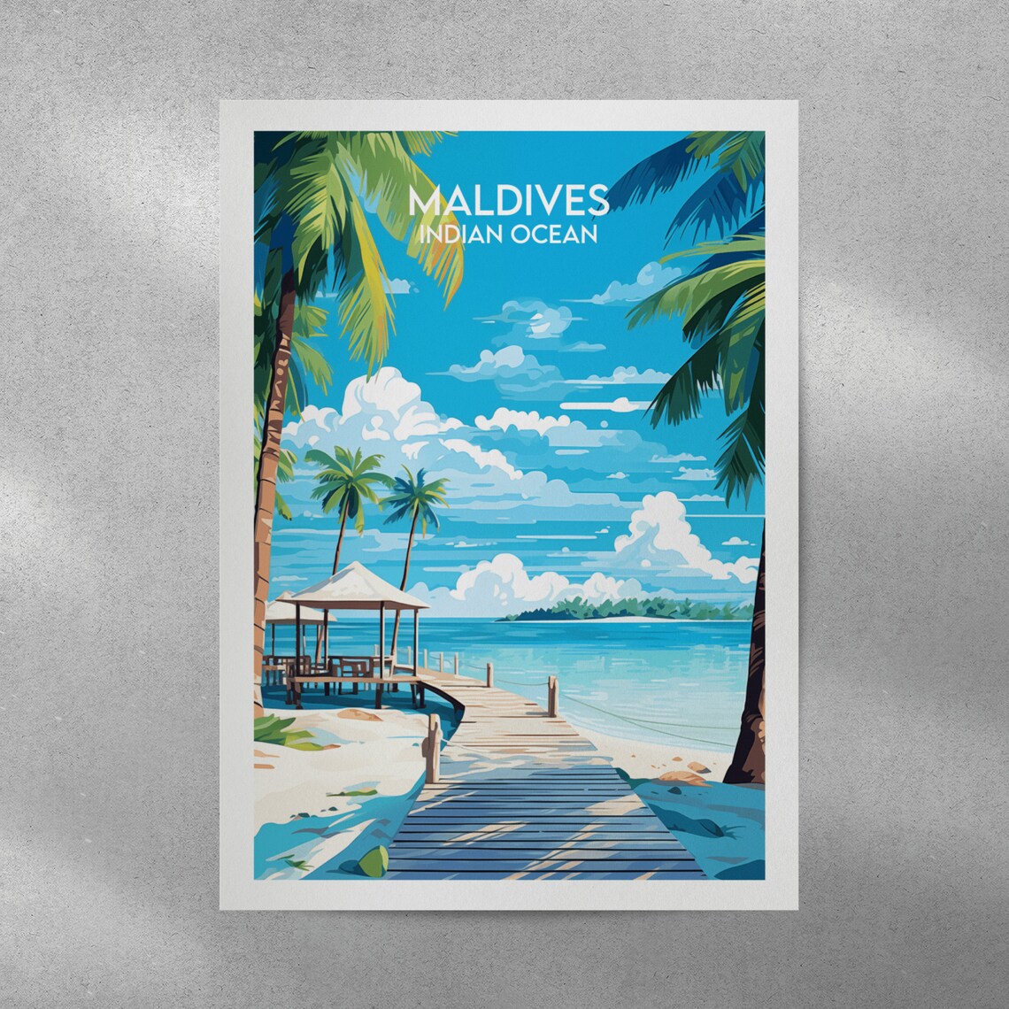 Maldives Travel Poster, Indian Ocean Custom Print - Image 4