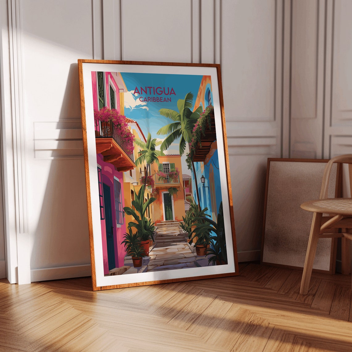 Antigua Travel Print Caribbean Poster Custom Personalised Wedding Birthday Gift - Image 2