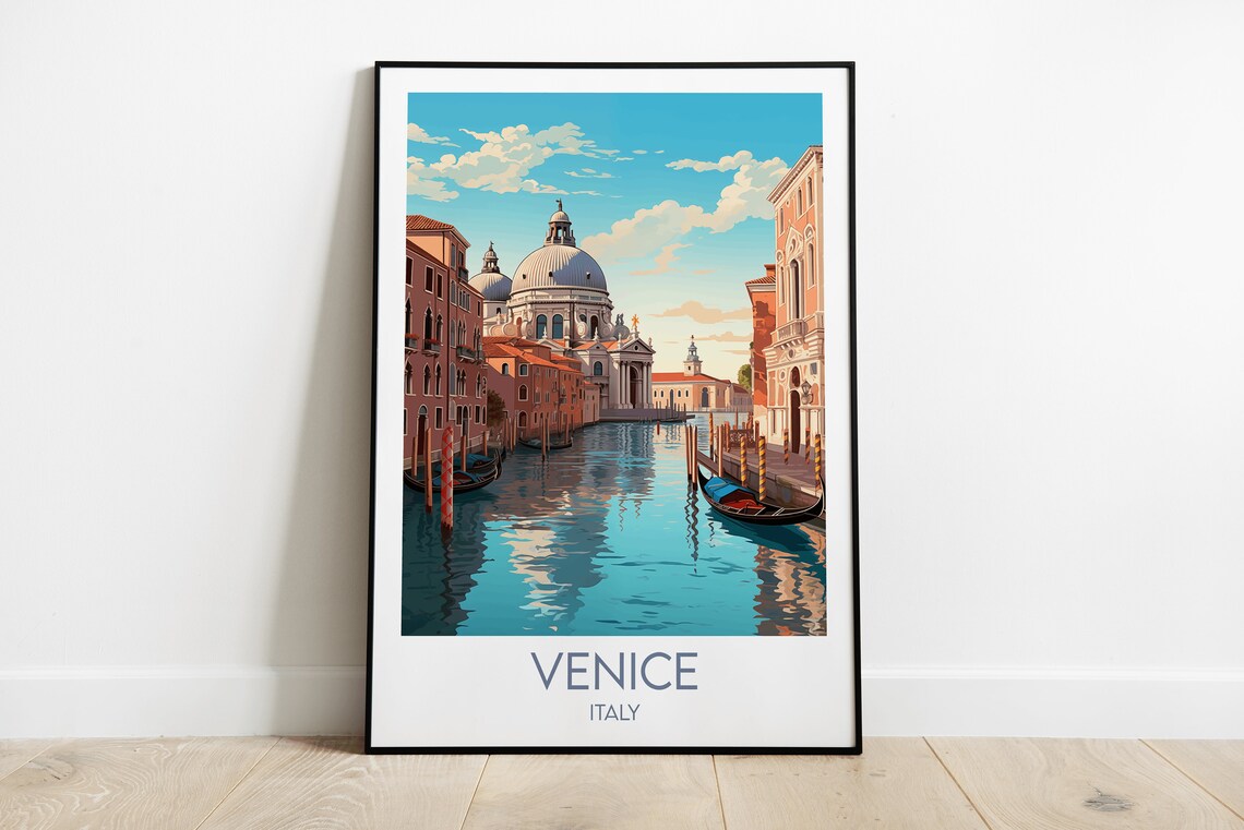 Venice Italy Grand Canal Santa Maria della Salute Travel Poster