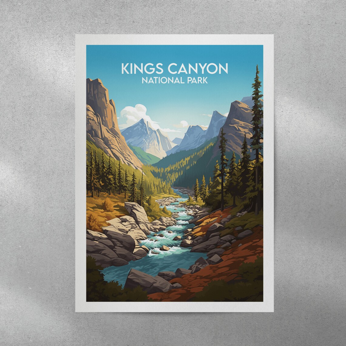 Kings Canyon National Park River Canyon Pine Forest Travel Poster - Image 2