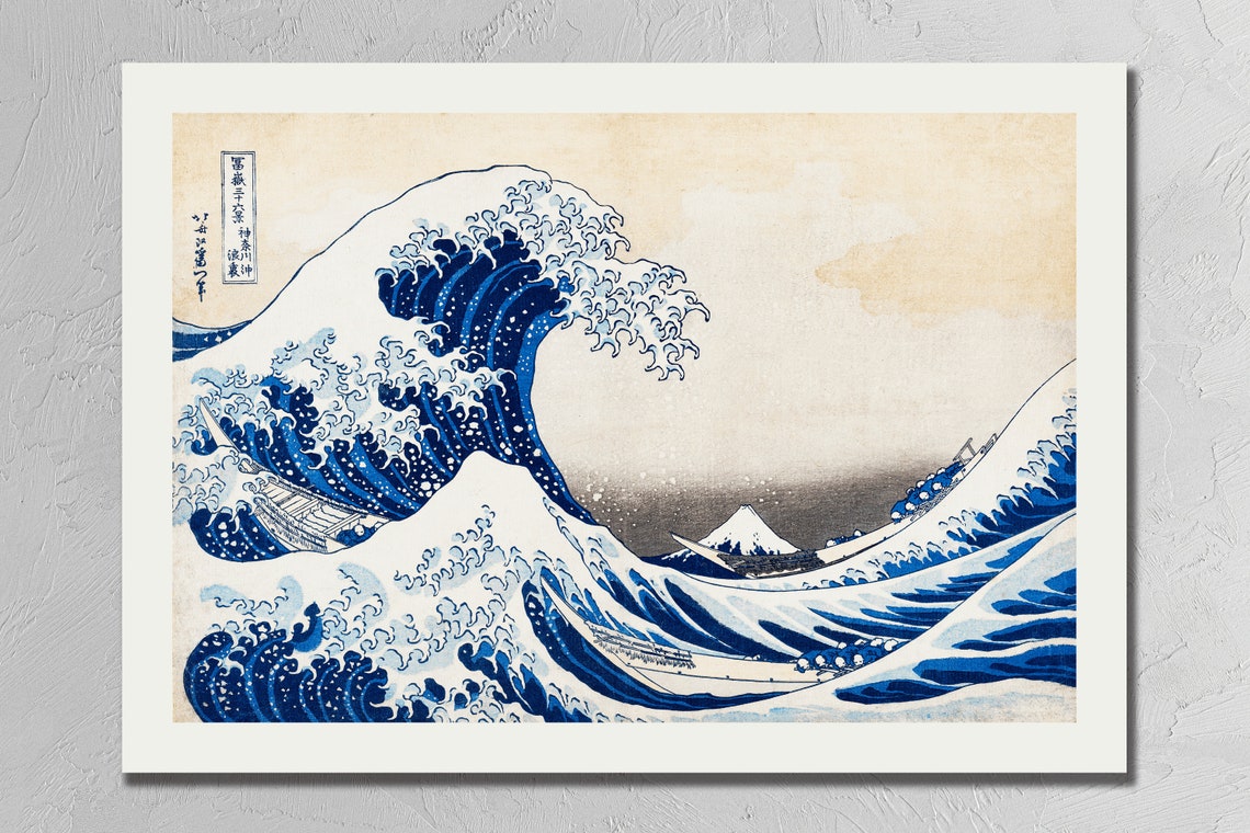 Hokusai Great Wave Off Kanagawa Mount Fuji Woodblock Art Poster - Image 4