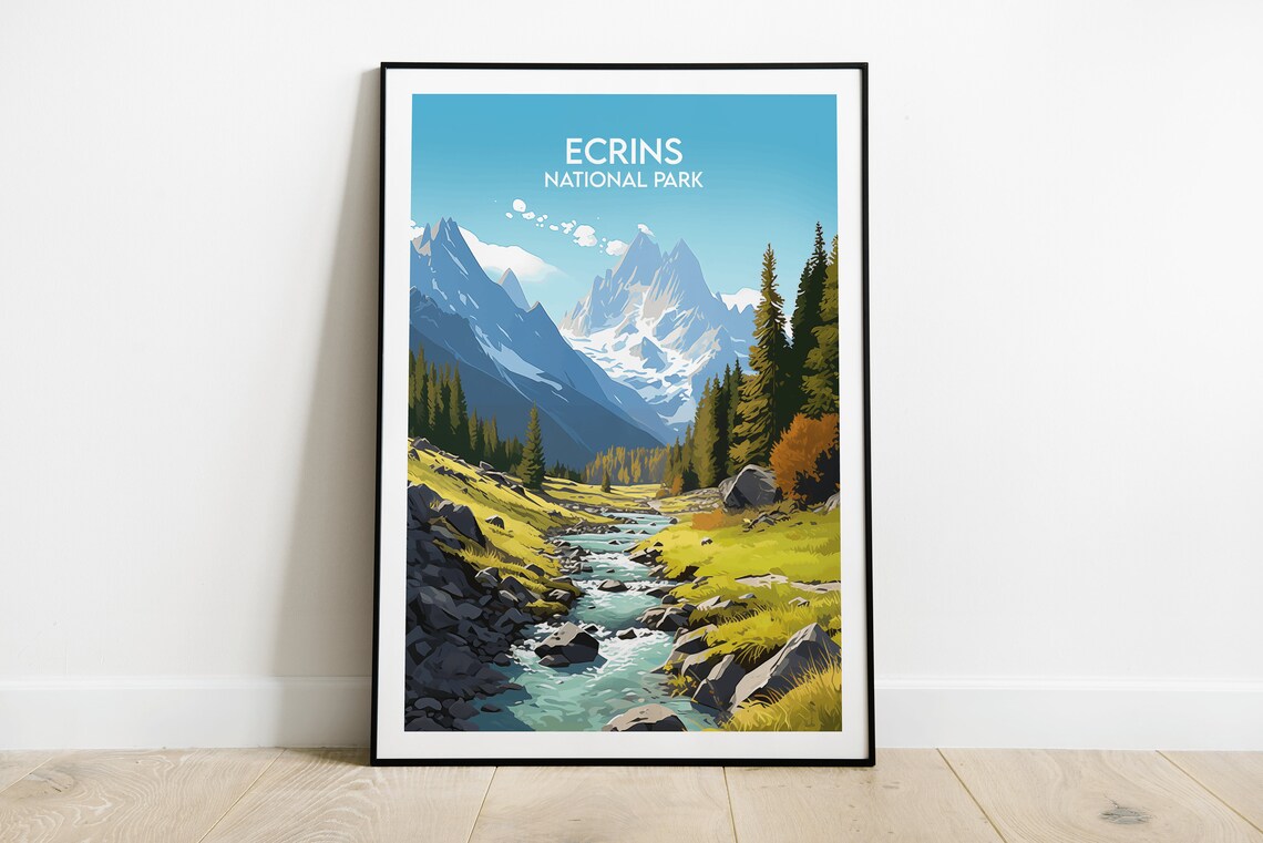 Ecrins National Park Travel Poster, France