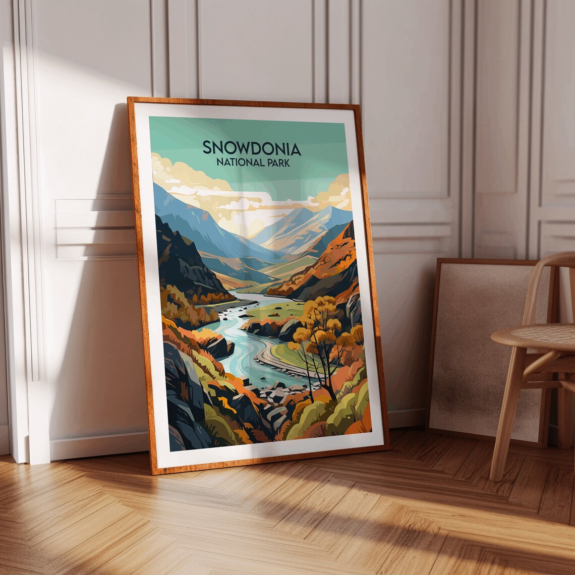 Snowdonia National Park Autumn River Valley Poster Travel Art - Image 3