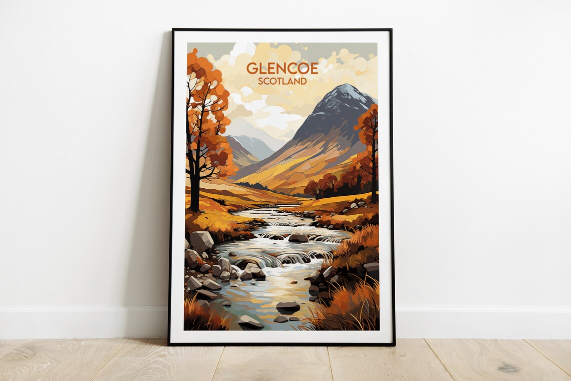 Glencoe Travel Poster, Custom Personalised Print