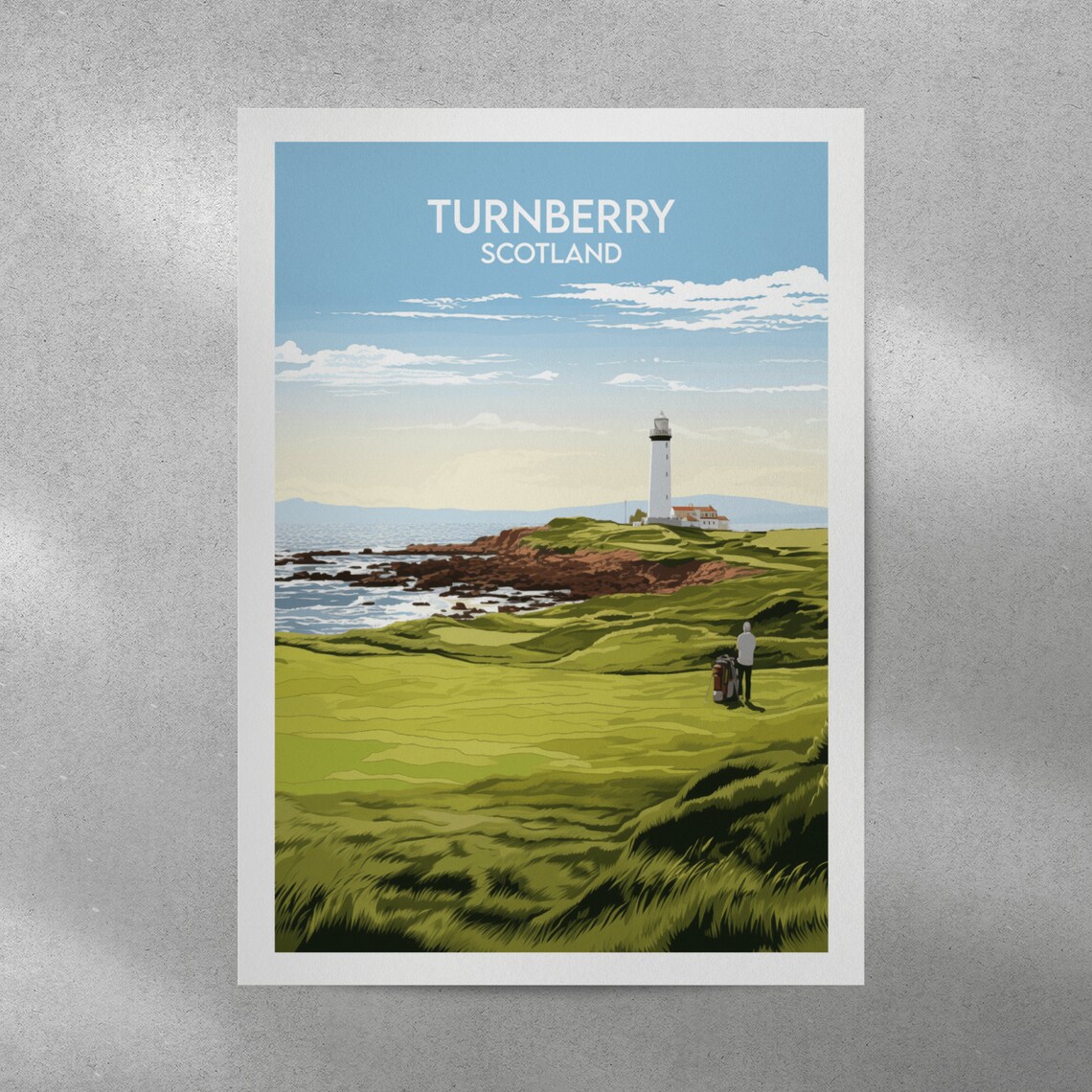Turnberry Scotland Vintage Links Golf Lighthouse Travel Poster - Image 4
