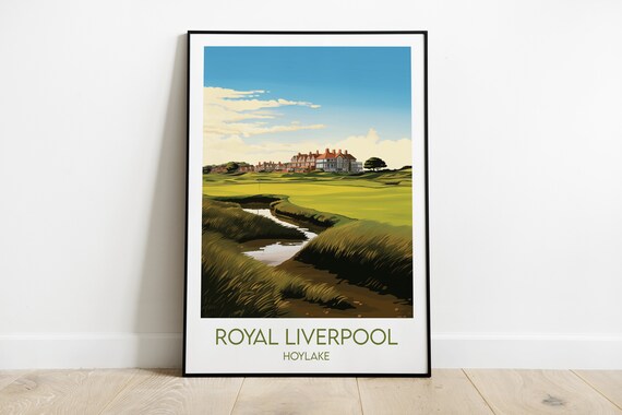 Royal Liverpool Golf Club Travel Print Hoylake Poster Custom Personalised Wedding Birthday Gift