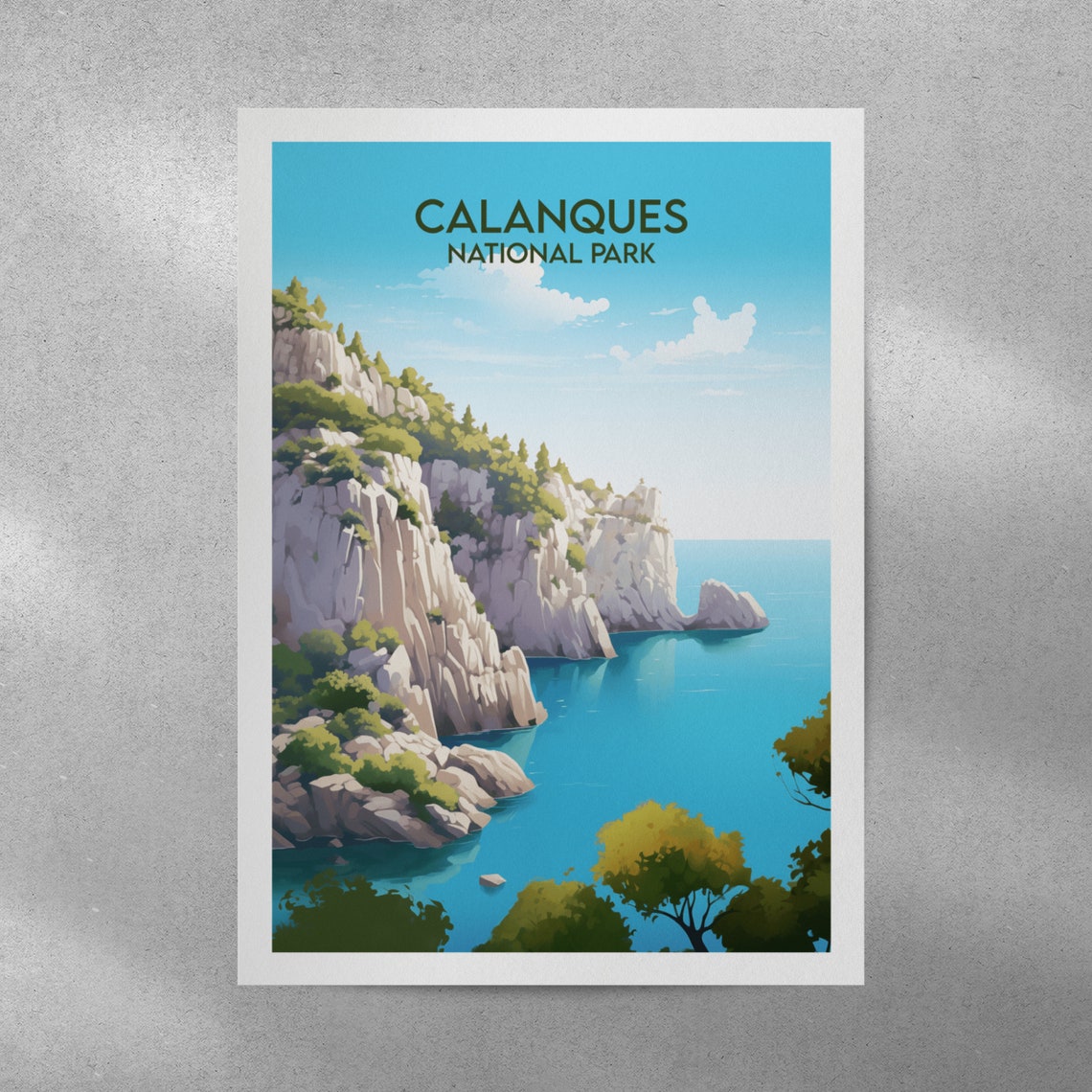 Calanques National Park France Turquoise Cliffs Travel Poster - Image 3