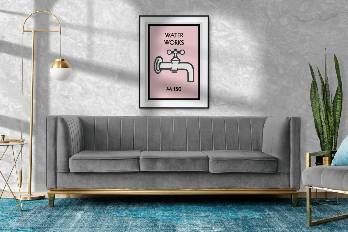 Waterworks Pink Monopoly Inspired Bathroom Print Poster A3 A4 A5 Funny Bathroom Home Decor Wall Art Accessories Gift - Image 2