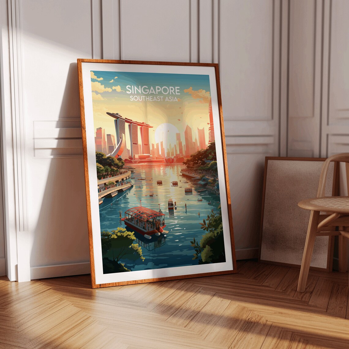 Singapore Travel Poster, Southeast Asia Custom Gift - Image 3