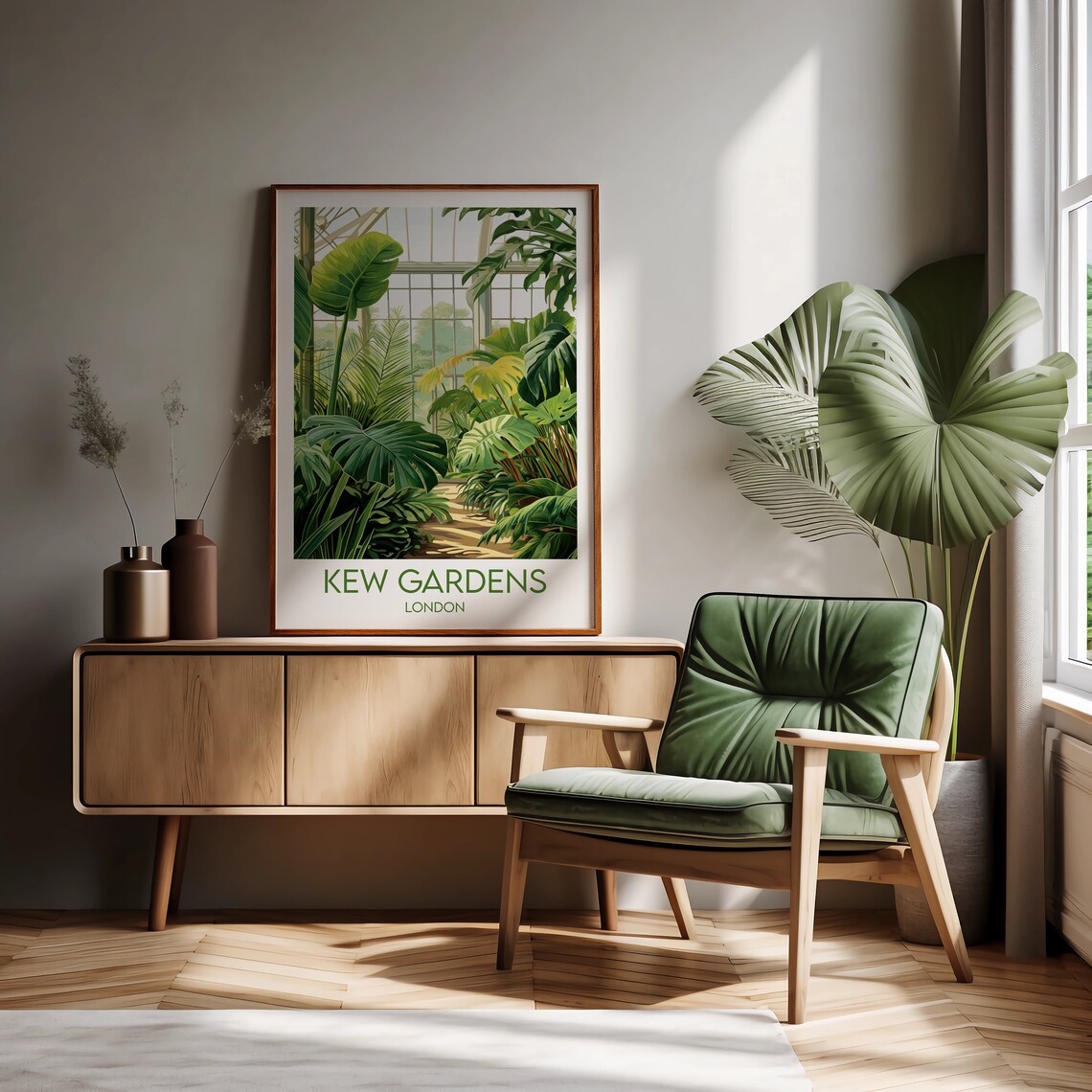 Kew Gardens London Palm House Tropical Plants Botanical Travel Poster - Image 2