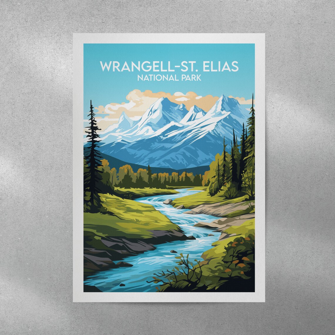 Wrangell St Elias National Park Alaska Summer Valley Travel Poster - Image 4