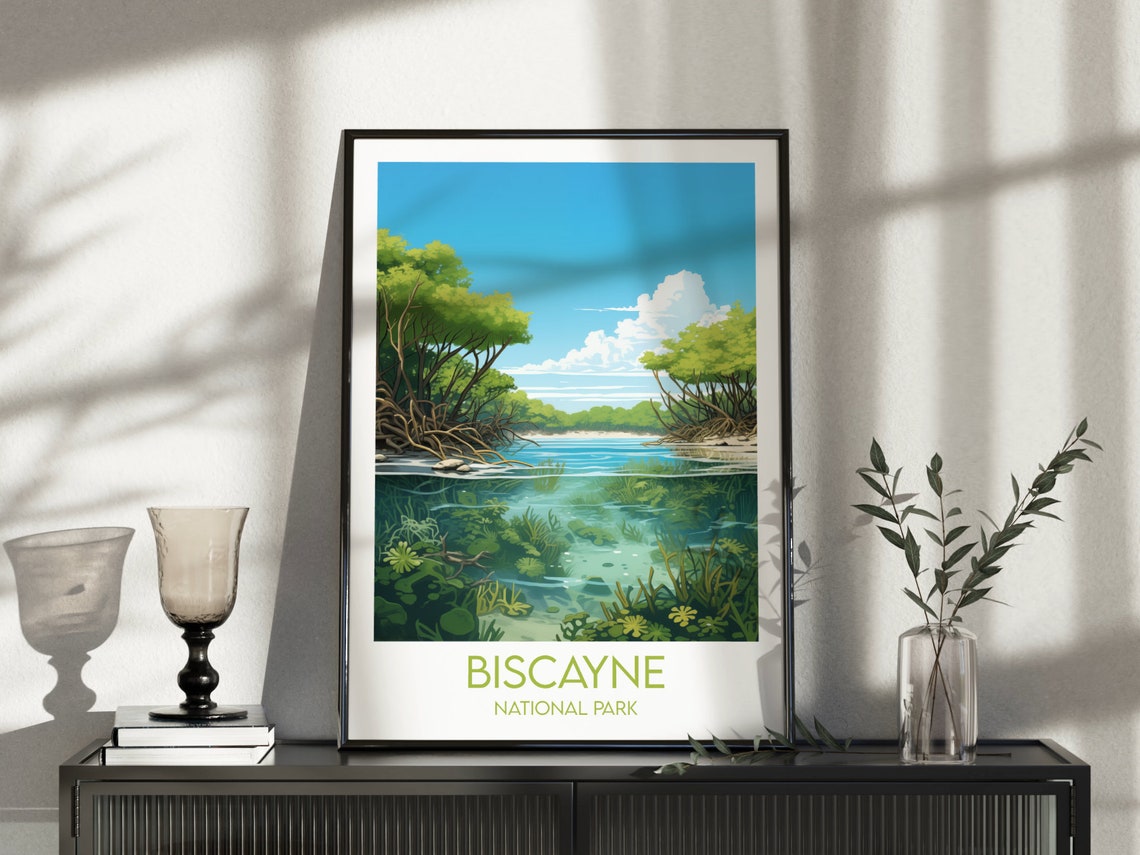 Biscayne National Park Mangrove Forest Underwater View Travel Poster - Image 3